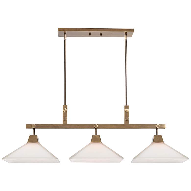 Image 2 Uttermost Brookdale 43 3/4" Wide Modern White and Brass Pendant Light