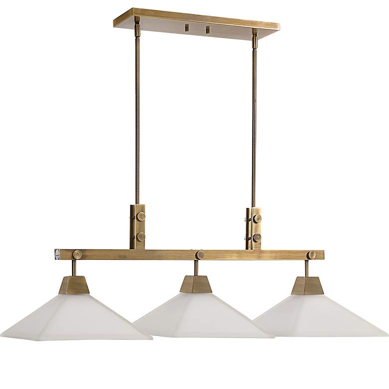 Image 3 Uttermost Brookdale 43 3/4" Wide Modern White and Brass Pendant Light more views