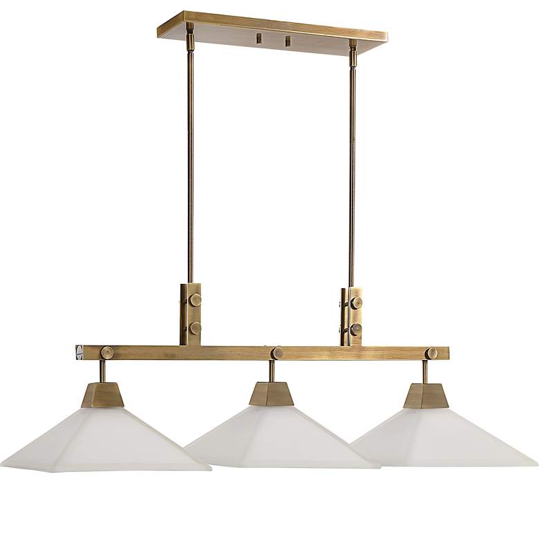 Image 3 Uttermost Brookdale 43 3/4 inch Wide Modern White and Brass Pendant Light more views