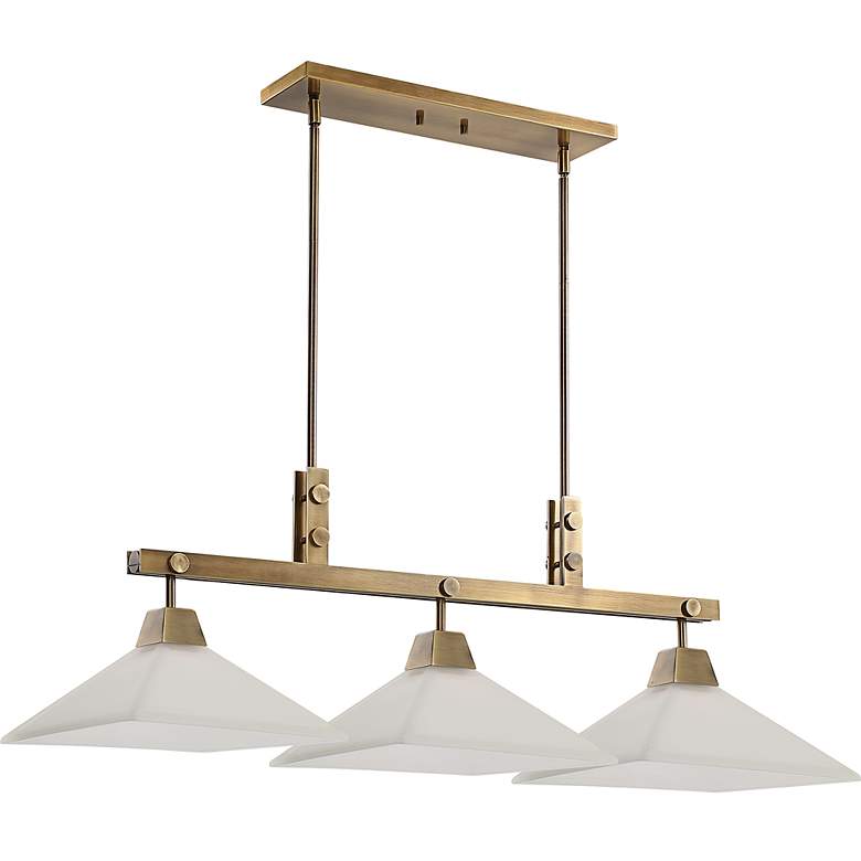 Image 4 Uttermost Brookdale 43 3/4 inch Wide Modern White and Brass Pendant Light more views