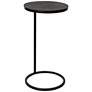 Uttermost Brunei 12 1/2" Wide Aged Black and Bronze Round Accent Table