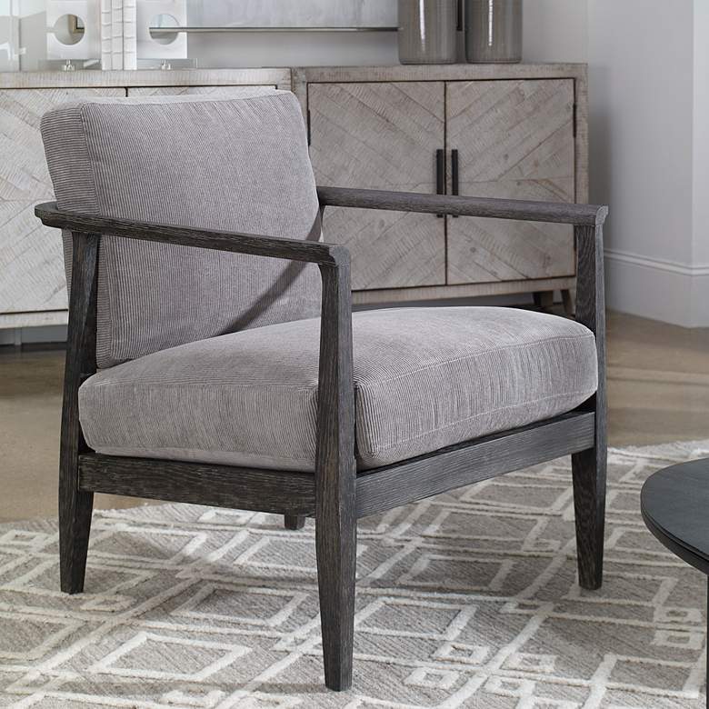 Image 1 Uttermost Brunei Steel Gray Fabric Accent Chair
