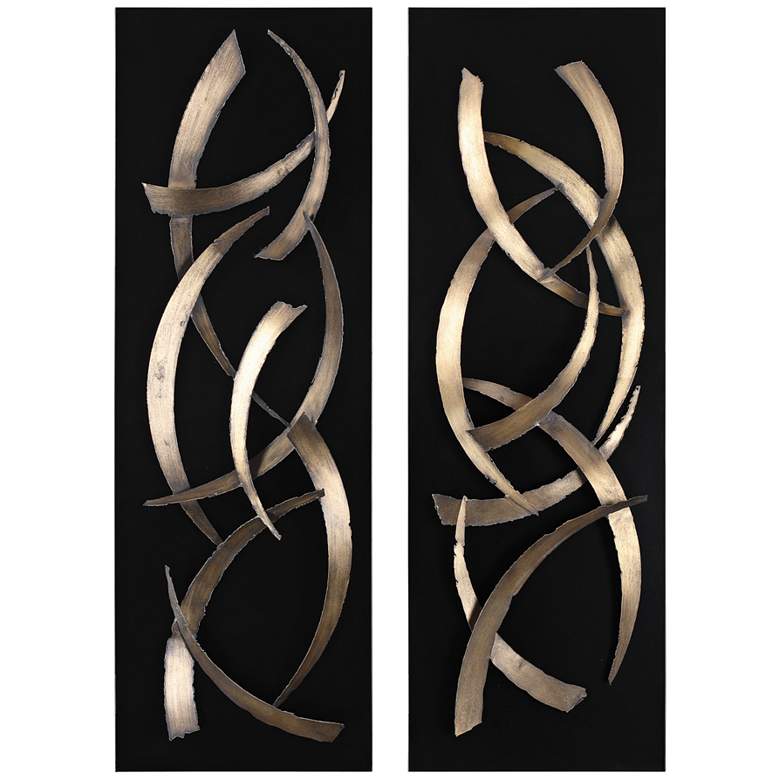 Image 2 Uttermost Brushstrokes 46 3/4 inch High 2-Piece Metal Wall Art