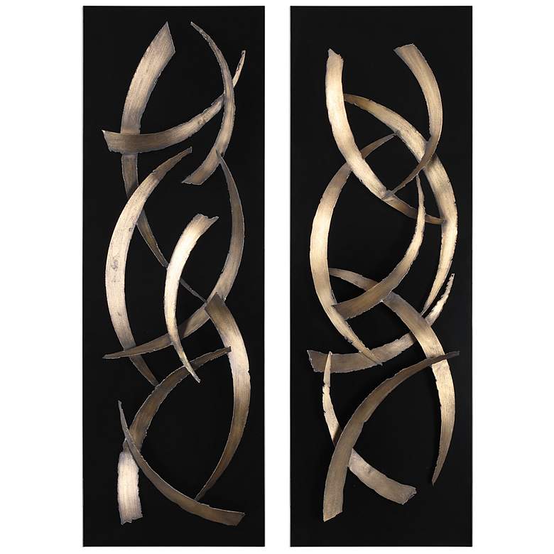 Image 2 Uttermost Brushstrokes 46 3/4 inch High 2-Piece Metal Wall Art