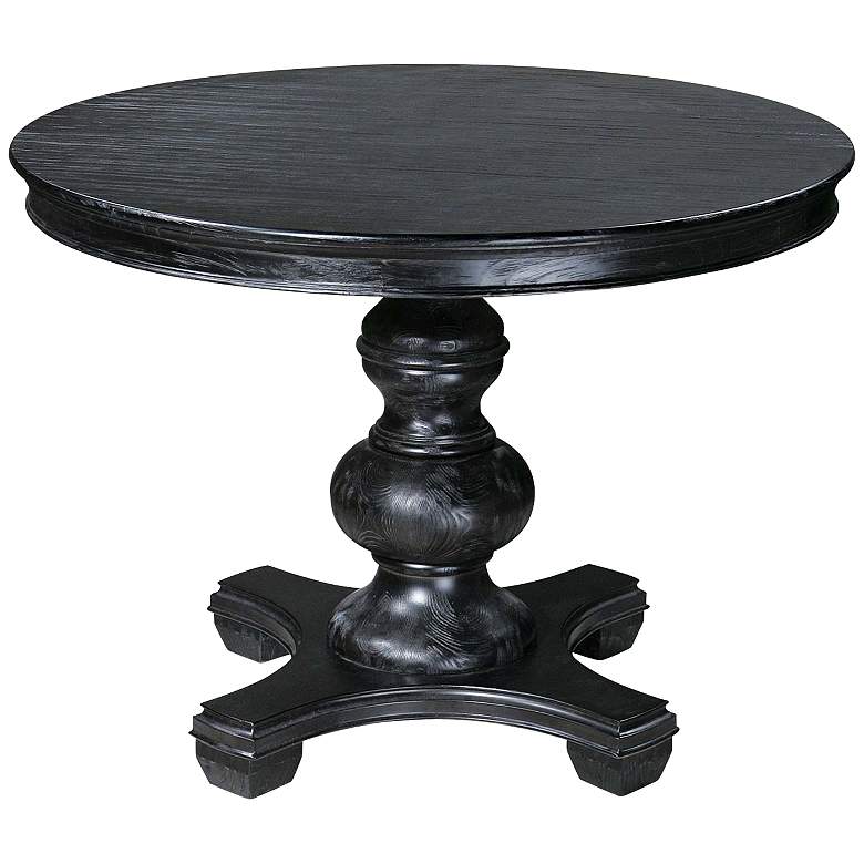 Image 1 Uttermost Brynmore 42" Wide Round Black Wood Table
