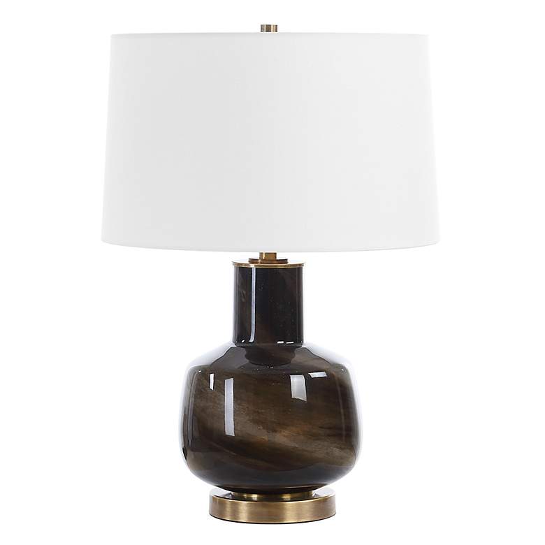 Image 3 Uttermost Buchanan 23 1/2" Smokey Charcoal Black Glass Table Lamp more views