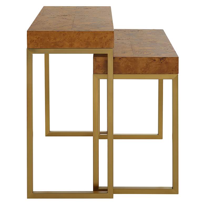 Image 6 Uttermost Burl-esque Brushed Brass Nesting Tables Set of 2 more views