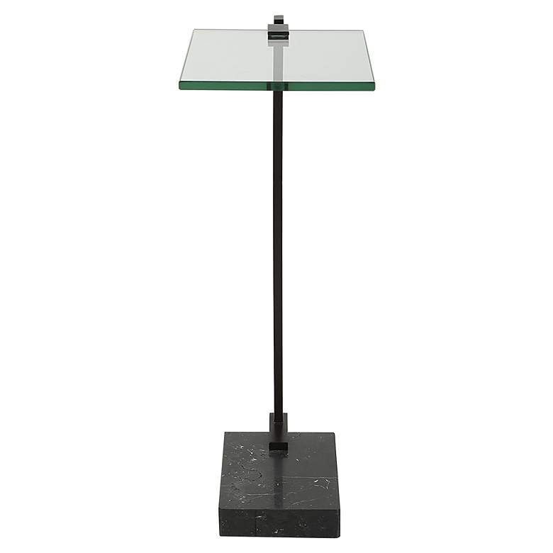 Image 2 Uttermost Butler 8" Wide Black Marble Accent Table