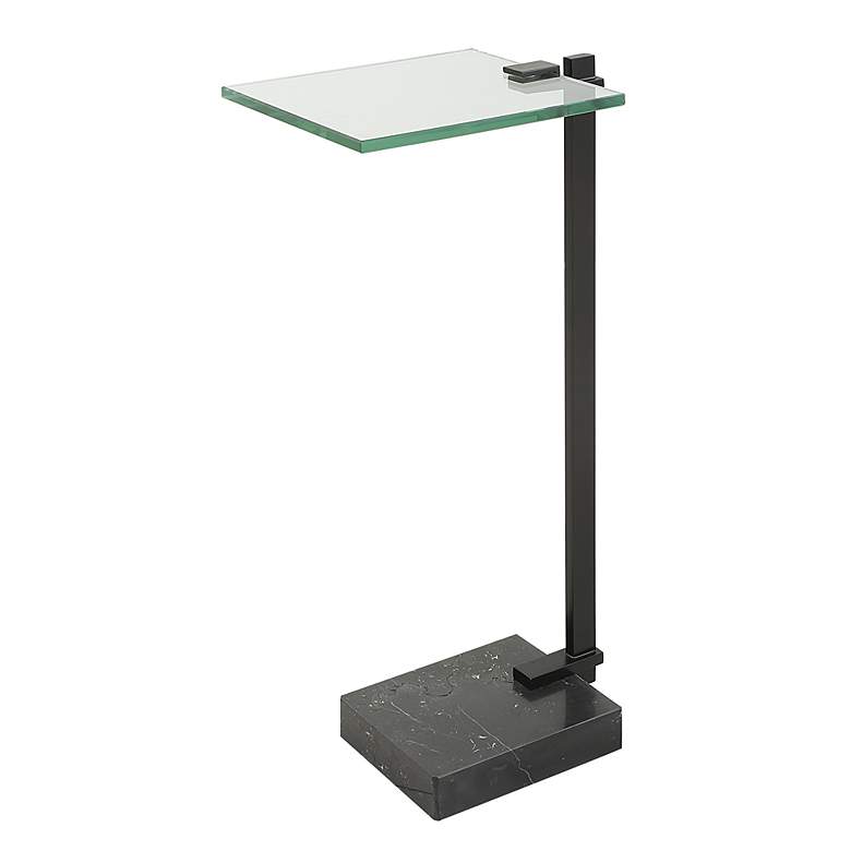 Image 3 Uttermost Butler 8" Wide Black Marble Accent Table more views