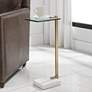 Uttermost Butler 8" Wide Brushed Brass and Glass Accent Table