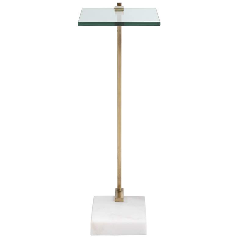Image 5 Uttermost Butler 8 inch Wide Brushed Brass and Glass Accent Table more views