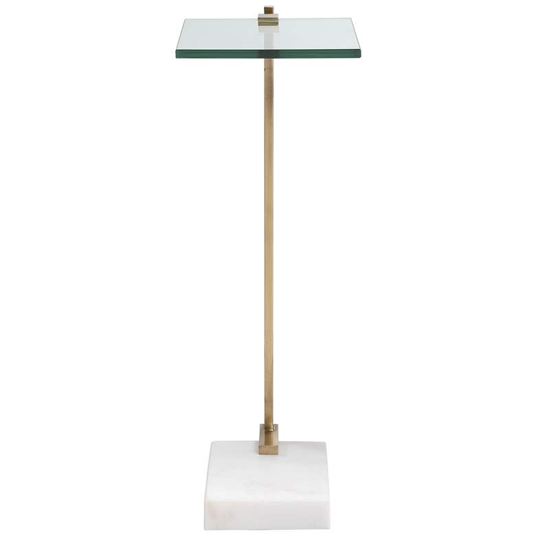 Image 5 Uttermost Butler 8" Wide Brushed Brass and Glass Accent Table more views