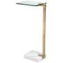 Uttermost Butler 8" Wide Brushed Brass and Glass Accent Table in scene