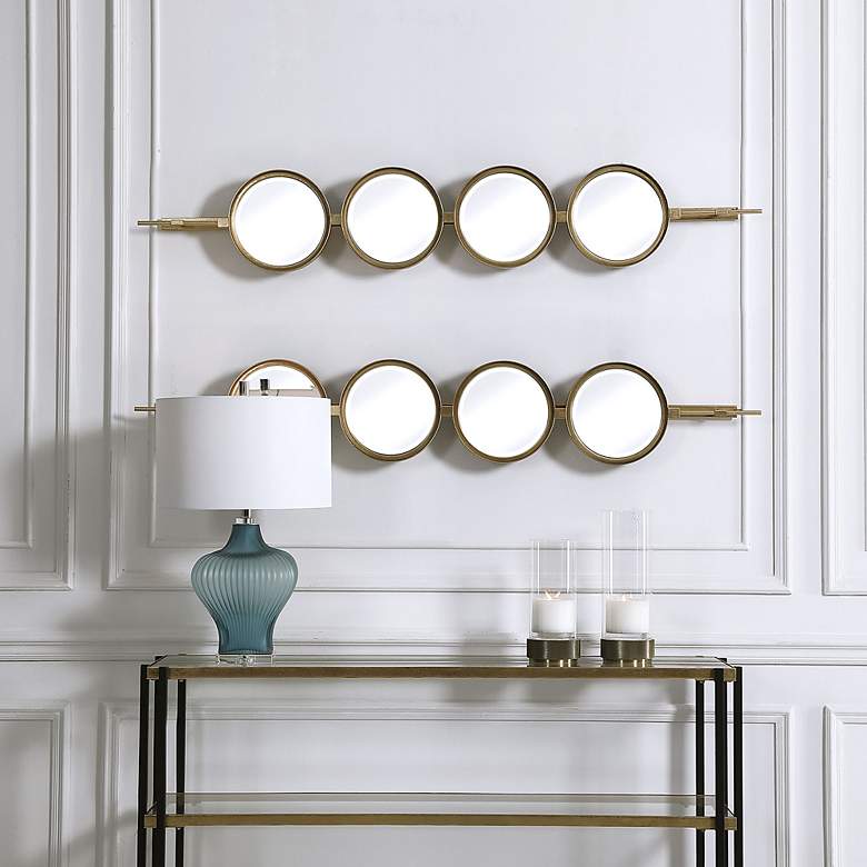 Image 3 Uttermost Button Gold Leaf 10" x 60" Wall Mirror more views