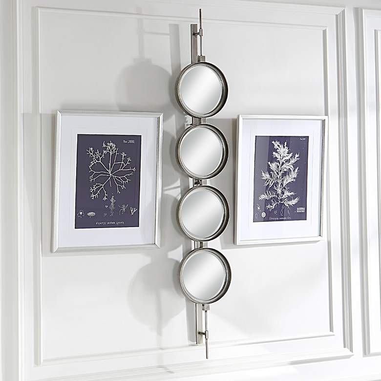 Image 3 Uttermost Button Silver Leaf 10" x 60" Wall Mirror more views