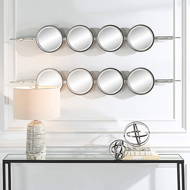 Image 7 Uttermost Button Silver Leaf 10" x 60" Wall Mirror more views