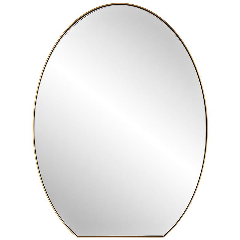 Image 1 Uttermost Cabell 24" W x 32" H Brass Stainless Steel Oval Mirror