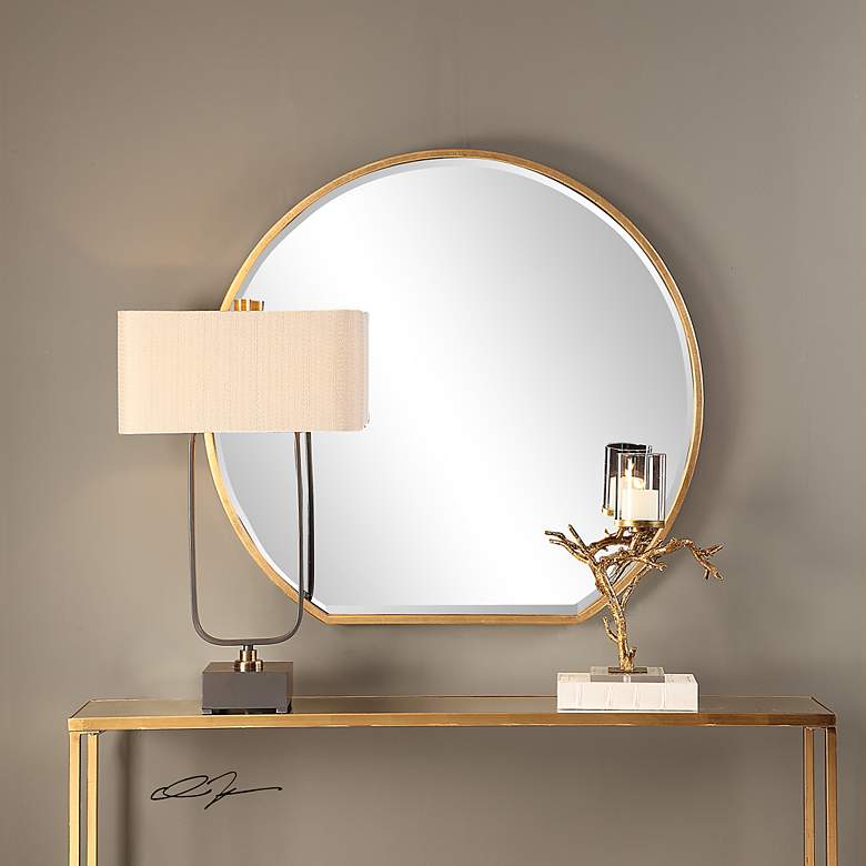 Image 3 Uttermost Cabell Gold 42 inch x 39 1/4 inch Oversized Wall Mirror more views