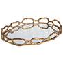 Uttermost Cable Chain Gold Leaf Mirrored Decorative Tray