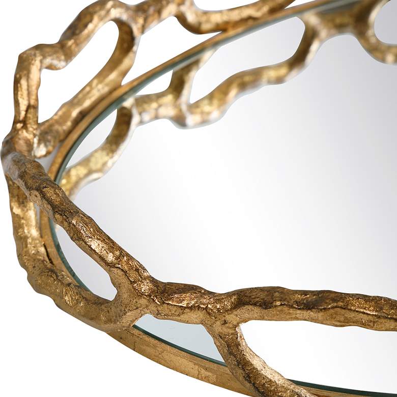 Image 3 Uttermost Cable Chain Gold Leaf Mirrored Decorative Tray more views
