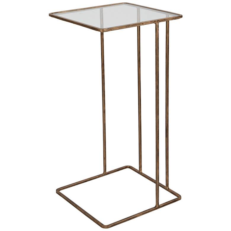 Image 2 Uttermost Cadmus 12 inch Wide Antiqued Gold Side Table