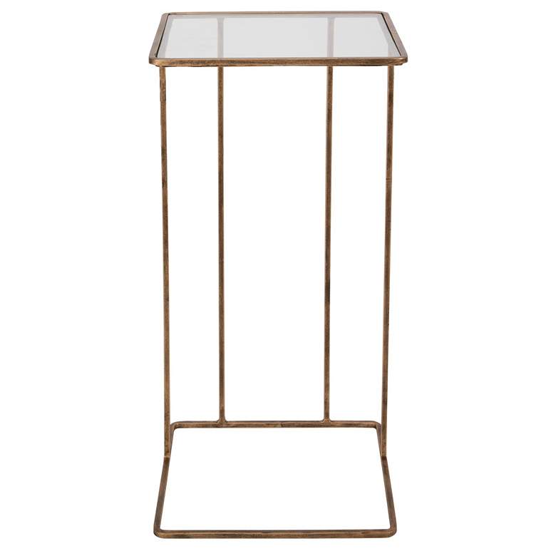 Image 3 Uttermost Cadmus 12" Wide Antiqued Gold Side Table more views