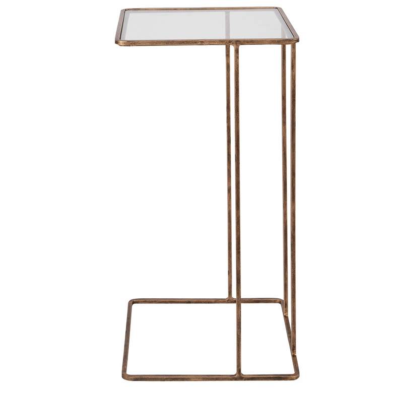Image 4 Uttermost Cadmus 12" Wide Antiqued Gold Side Table more views
