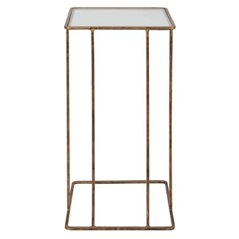 Image 5 Uttermost Cadmus 12" Wide Antiqued Gold Side Table more views