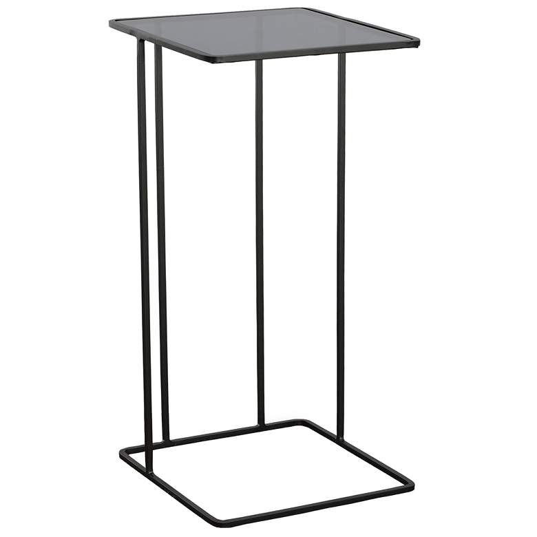 Image 1 Uttermost Cadmus 12" Wide Brushed Black Square Accent Table