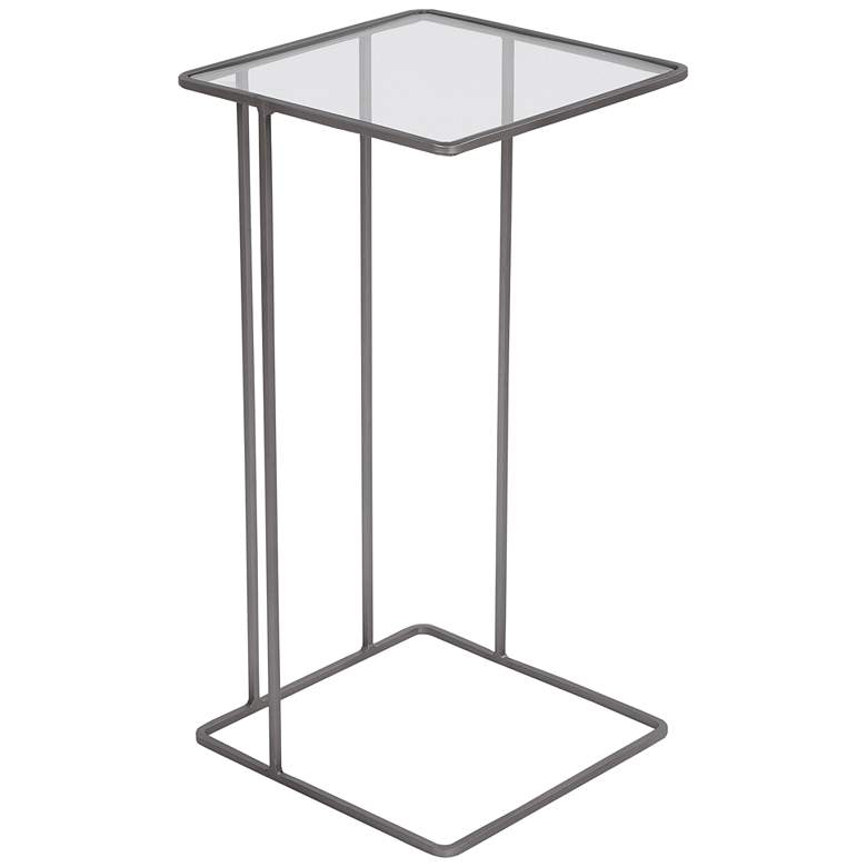 Image 2 Uttermost Cadmus 12 inch Wide Pewter Square Accent Table