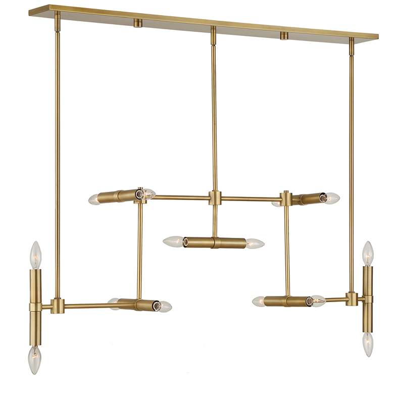 Image 2 Uttermost Cadre 46" Wide Brass 14-Light Pendant