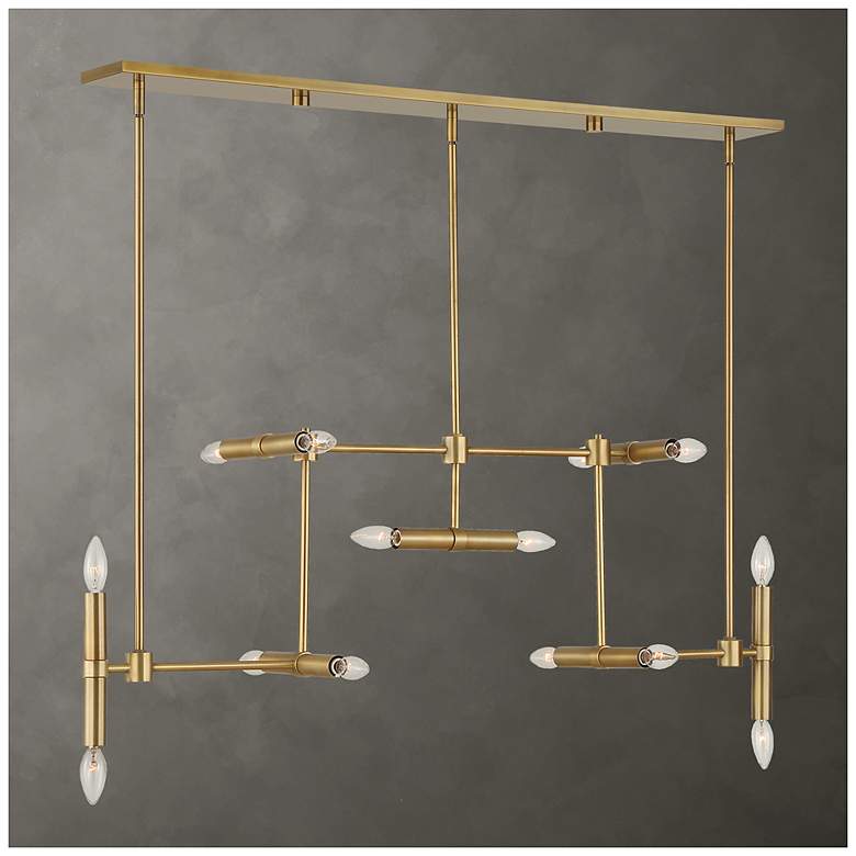 Image 1 Uttermost Cadre 46" Wide Brass 14-Light Pendant