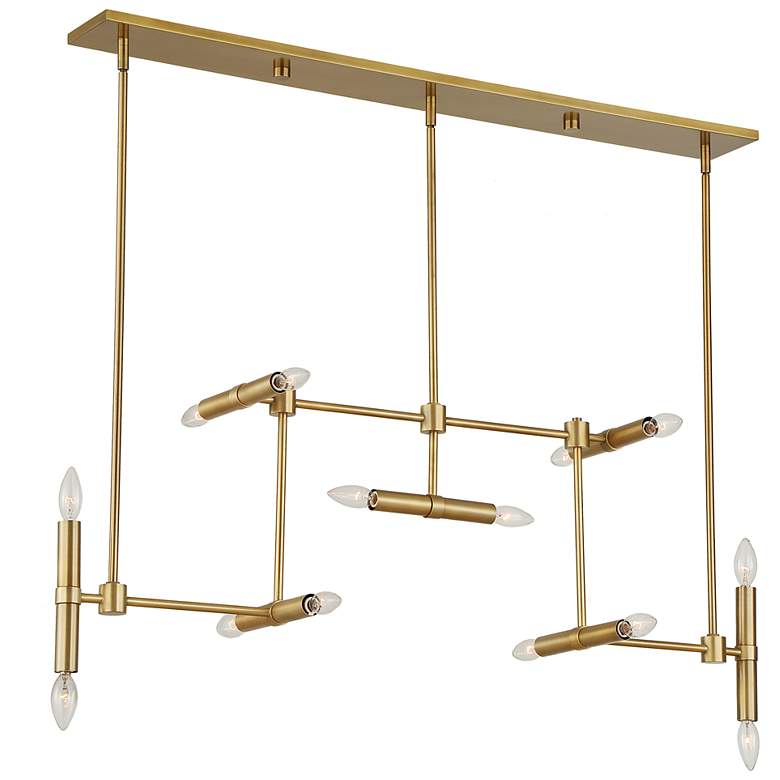 Image 4 Uttermost Cadre 46" Wide Brass 14-Light Pendant more views