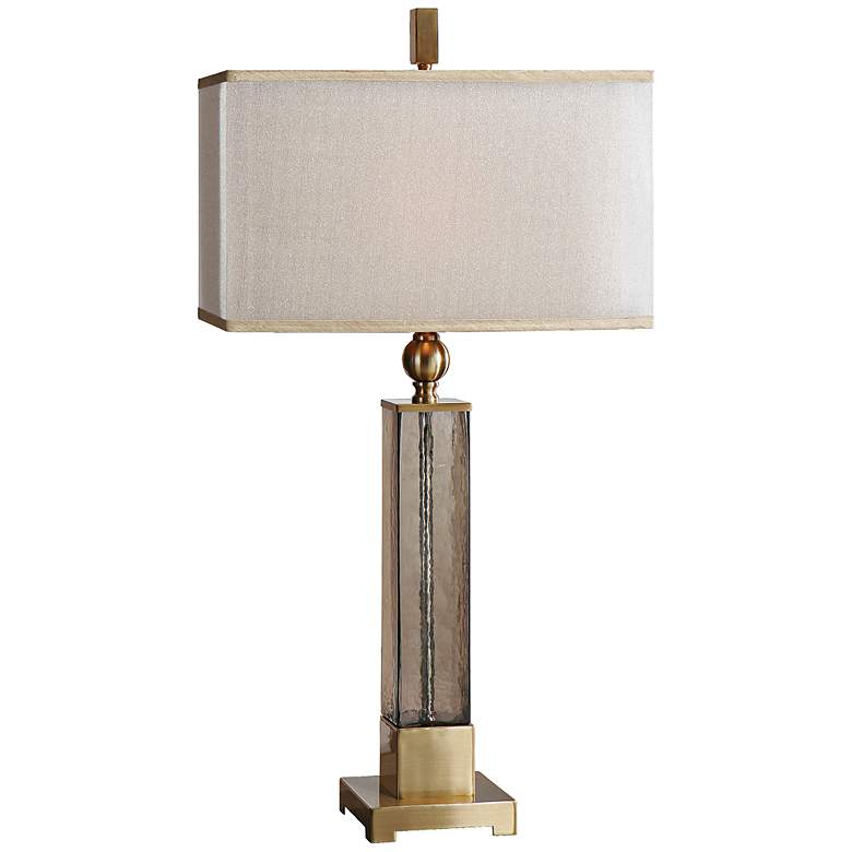 Image 2 Uttermost Caecelia Column 33" High Gold and Amber Glass Table Lamp