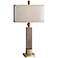 Uttermost Caecelia Column 33" High Gold and Amber Glass Table Lamp