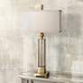 Uttermost Caecelia Column 33" High Gold and Amber Glass Table Lamp