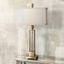Thumbnail1 of Uttermost Caecelia Column 33" High Gold and Amber Glass Table Lamp