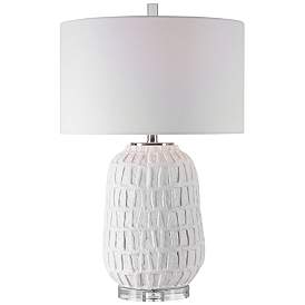 Image2 of Uttermost Caelina Textured Matte White Ceramic Table Lamp