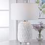 Uttermost Caelina Textured Matte White Ceramic Table Lamp