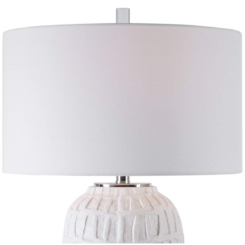 Image 3 Uttermost Caelina Textured Matte White Ceramic Table Lamp more views