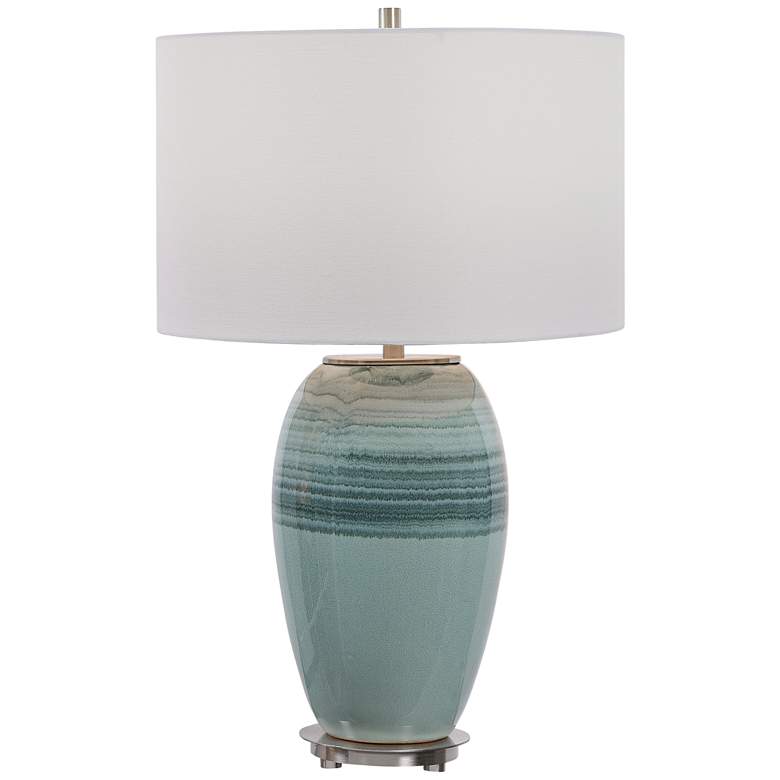 Image 2 Uttermost Caicos Aqua and Teal Crackle Glaze Table Lamp