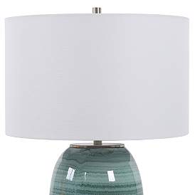 Image3 of Uttermost Caicos Aqua and Teal Crackle Glaze Table Lamp more views