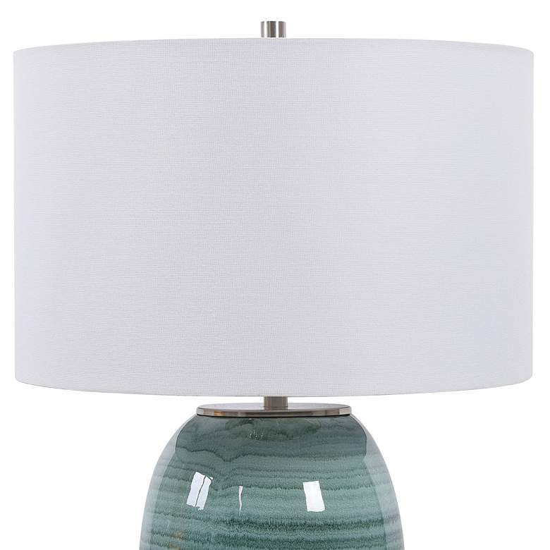 Image 3 Uttermost Caicos Aqua and Teal Crackle Glaze Table Lamp more views