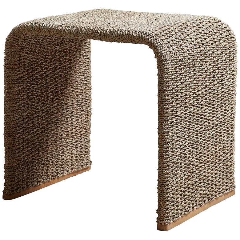 Image 1 Uttermost Calabria 24 inch Wide Woven Seagrass Curved End Table