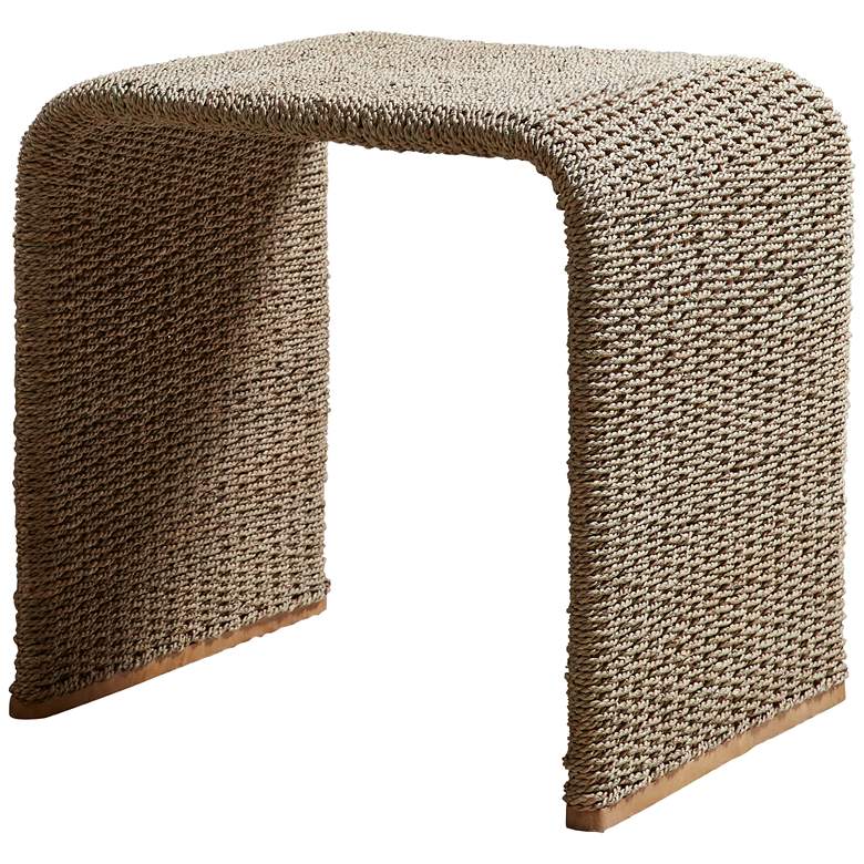 Image 2 Uttermost Calabria 24" Wide Woven Seagrass Curved End Table