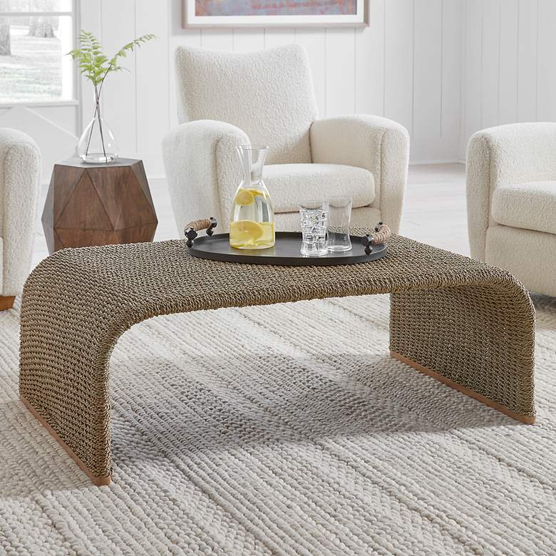 Image 1 Uttermost Calabria 45 1/2" Wide Woven Seagrass Coffee Table