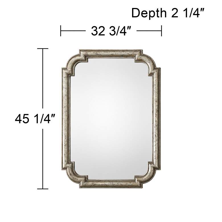 Image 5 Uttermost Calanna Silver 32 3/4 inch x 45 1/4 inch Wall Mirror more views