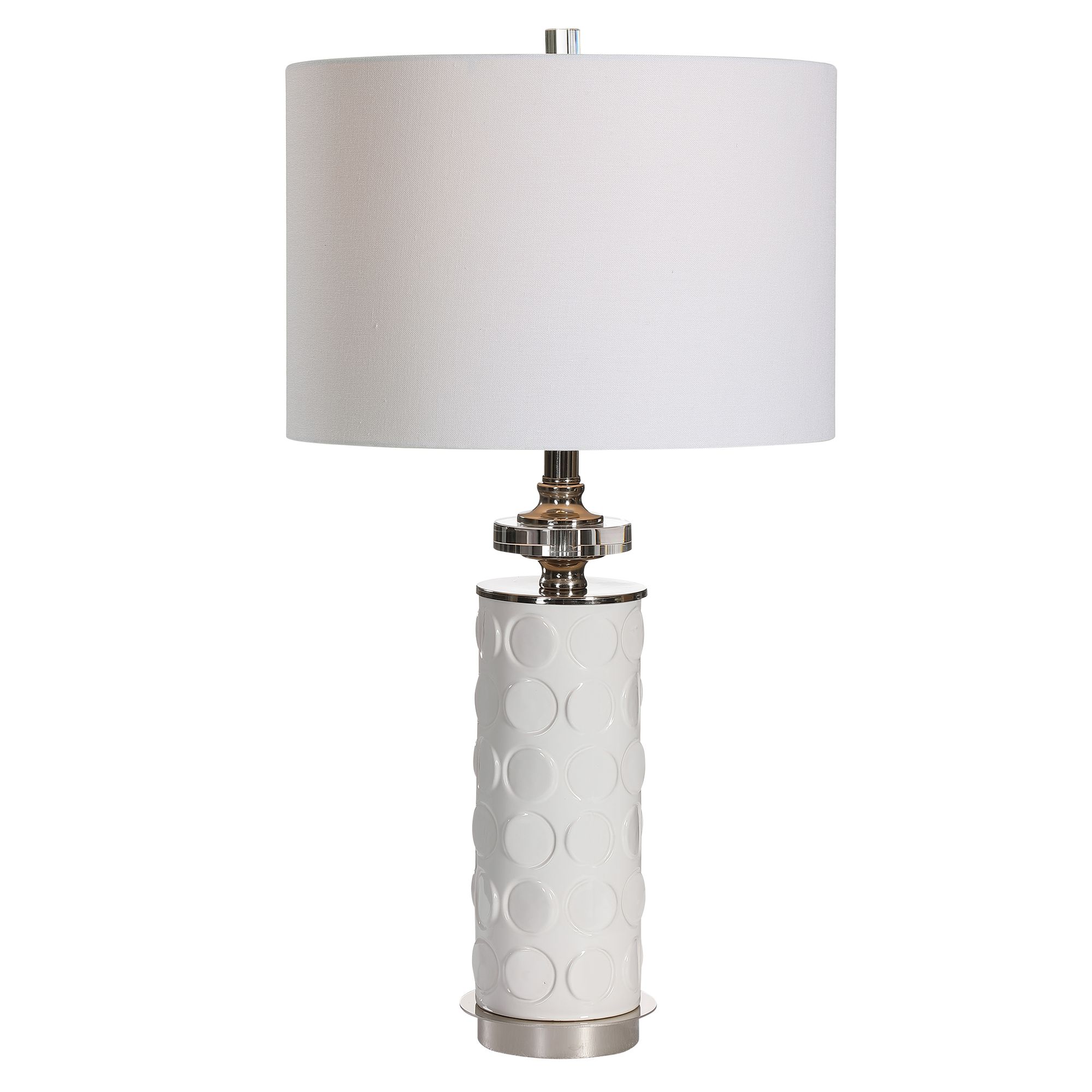 Uttermost Calia White Column Ceramic Table Lamp - #89G06 | Lamps Plus