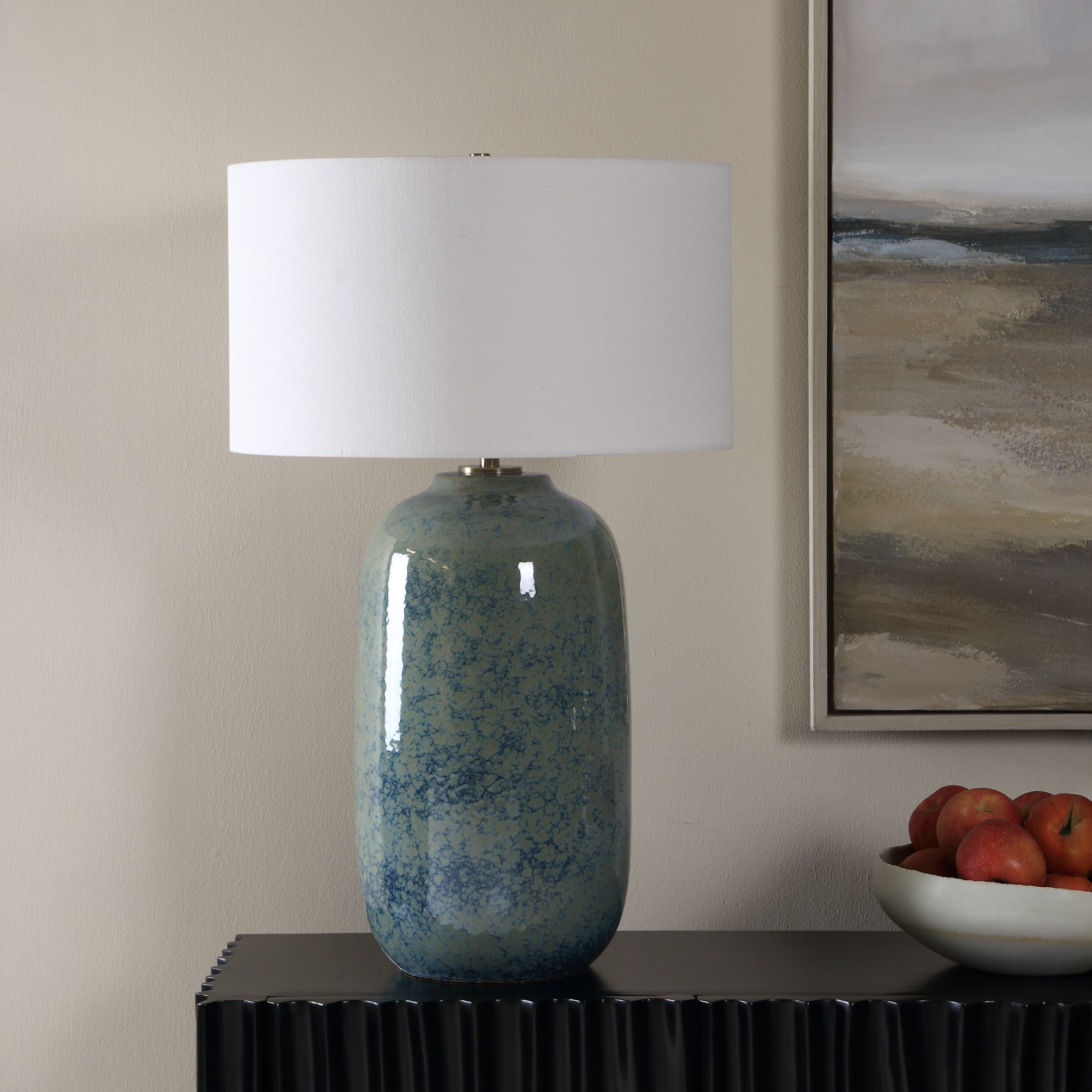 Image 3 Uttermost Caliendo 30 1/2" Blue Sage Ceramic Table Lamp more views