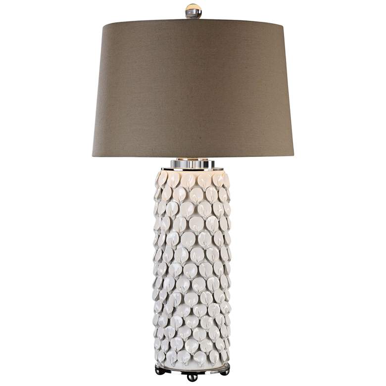 Image 1 Uttermost Calla Lilies Gloss White Ceramic Table Lamp